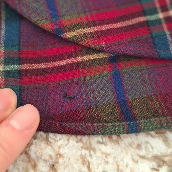 Pendleton red plaid blouse button down medium - Picture 5 of 9
